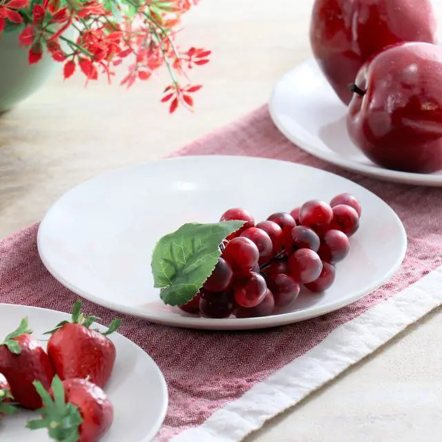 Alt view image 6 of 7 - Elama Professional Kitchen 12 Piece Round Porcelain Salad Plate Set in White