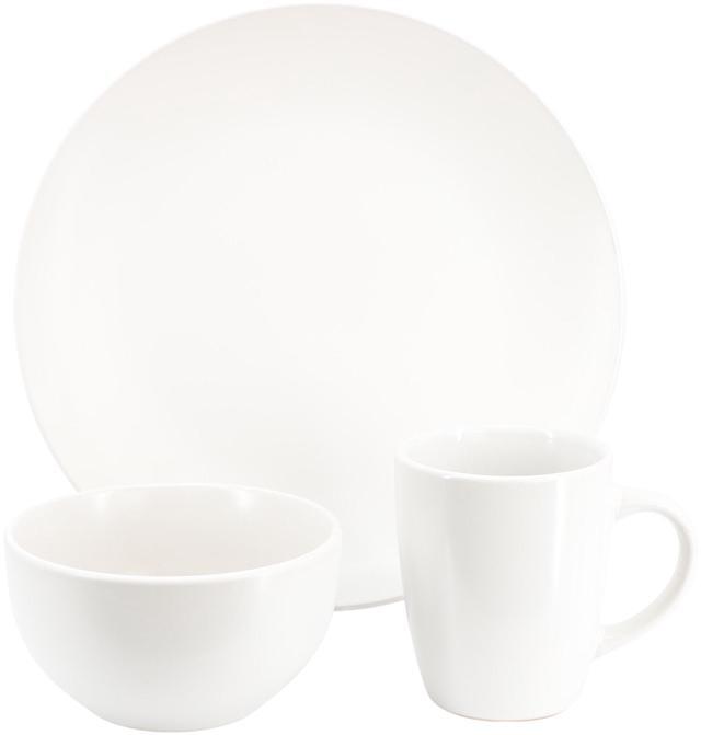 Alt view image 2 of 6 - Gibson Home Everyday Plus 12 Piece Round Stoneware Dinnerware Set in White