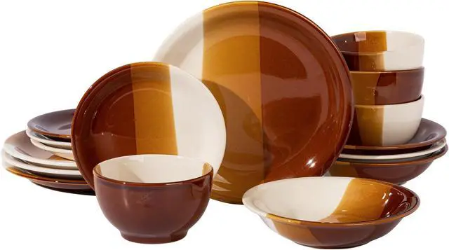 Main image of Gibson Home Yellowstone 16 Piece Dinnerware Stoneware Set