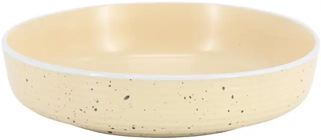 Alt view image 5 of 7 - Elama Emilia 16 Piece Double Bowl Stoneware Dinnerware Set in Cream Yellow
