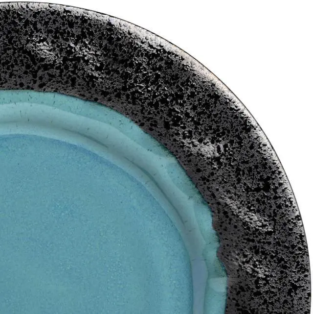 Alt view image 4 of 6 - Gibson Elite Dragonstone 16 Piece Stoneware Reactive Glaze Dinnerware Set in Aqua