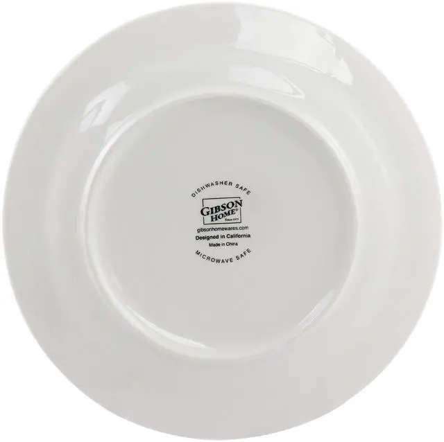 Alt view image 6 of 7 - Gibson Home Embossed Ring 32 Piece Round Ceramic Dinnerware Set in White