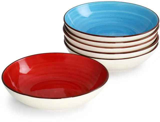 Alt view image 4 of 7 - Elama Sebastian 24 Piece Double Bowl Stoneware Dinnerware Set in Assorted Colors