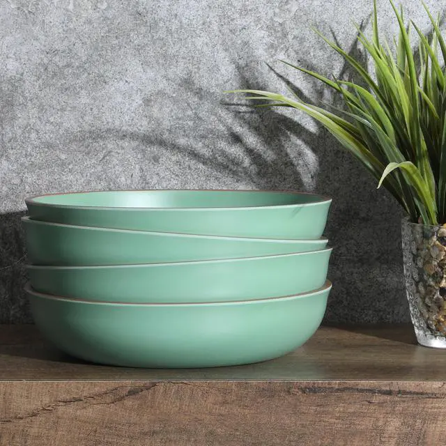Alt view image 3 of 4 - Gibson Home Rockabye 4 Poece 8.5 Inch Melamine Dinner Bowl Set In Green