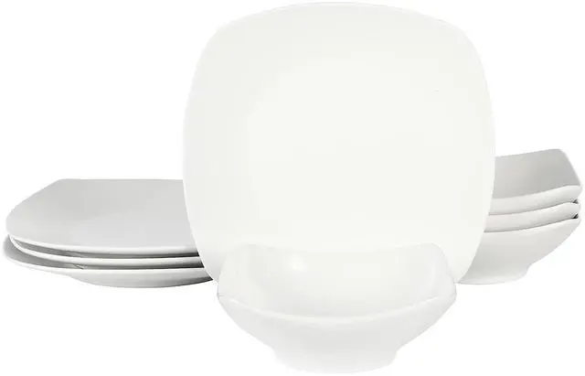 Main image of Gibson Home Zen Buffetware 8 Piece Fine Ceramic Dinnerware Set In Matte White