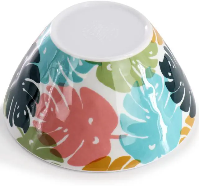 Alt view image 3 of 6 - Gibson Home Tropical Sway 12 Piece 6 Inch Melamine Bowl Set in Multi Color Leaf