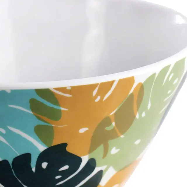 Alt view image 4 of 6 - Gibson Home Tropical Sway 12 Piece 6 Inch Melamine Bowl Set in Multi Color Leaf