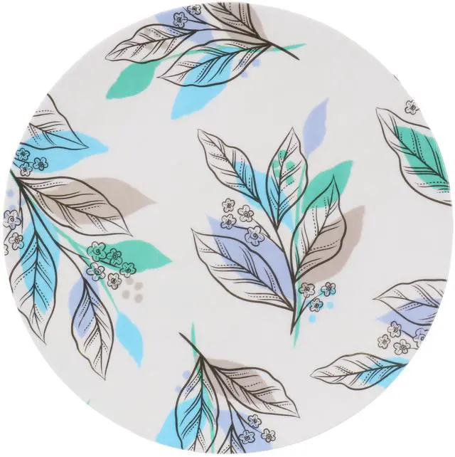 Alt view image 2 of 5 - Gibson Home Tropical Sway Vineyard 12 Piece 9 Inch Round Melamine Dessert Plate Set in Blue