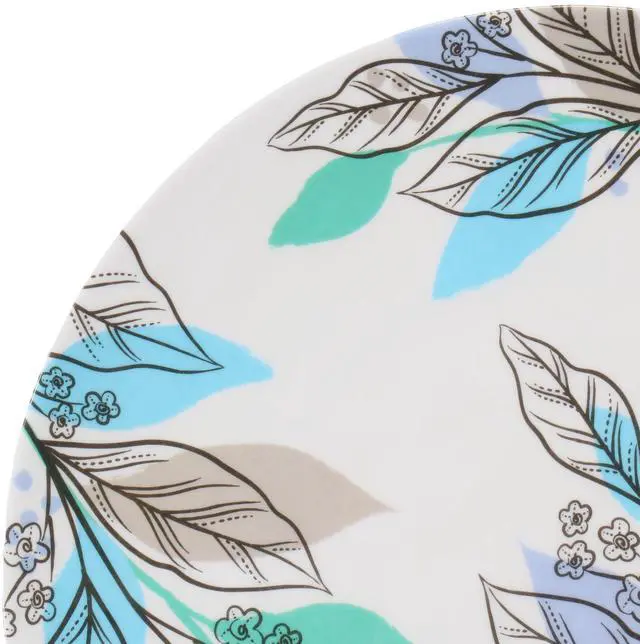 Alt view image 4 of 5 - Gibson Home Tropical Sway Vineyard 12 Piece 9 Inch Round Melamine Dessert Plate Set in Blue