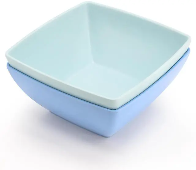 Alt view image 2 of 6 - Gibson Home Grayson 4 Piece 6 Inch Square Melamine Dinner Bowl Set in Assorted Blue