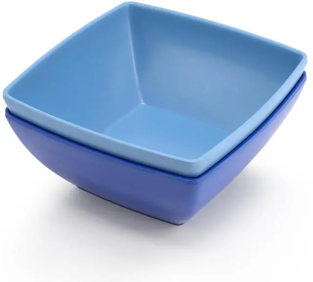 Alt view image 3 of 6 - Gibson Home Grayson 4 Piece 6 Inch Square Melamine Dinner Bowl Set in Assorted Blue