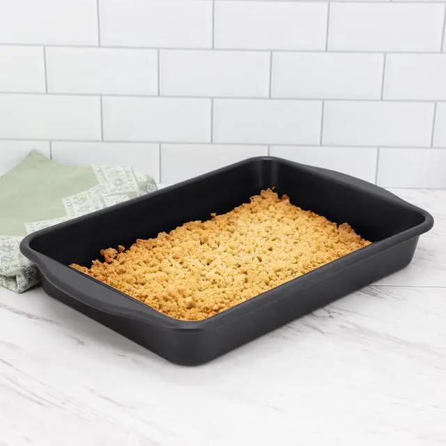 Alt view image 4 of 4 - Oster Teston Platinum Collection 13x9 Inch Nonstick Carbon Steel Baking Pan in Matte Black