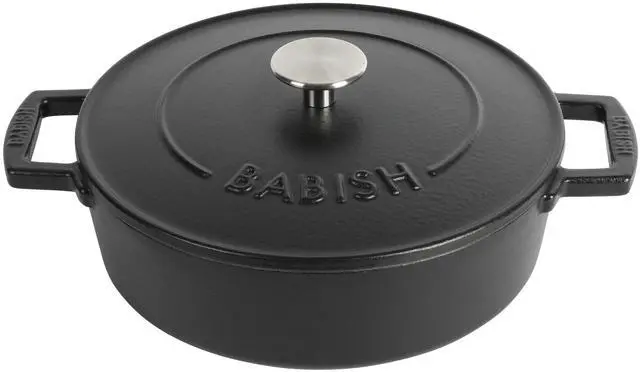 Main image of Babish 3 Quart Round Enameled Cast Iron Braiser Pan with Self-Basting Lid in Black