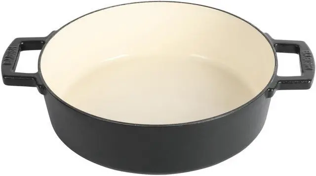 Alt view image 3 of 7 - Babish 3 Quart Round Enameled Cast Iron Braiser Pan with Self-Basting Lid in Black