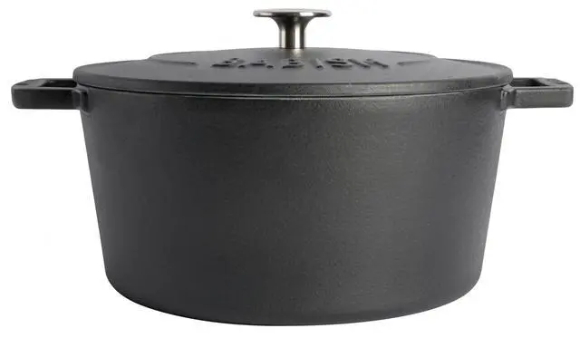Main image of Babish 6 Quart Round Enameled Cast Iron Dutch Oven with Self-Basting Lid in Black