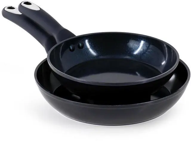 Alt view image 4 of 8 - Oster Hawke 14 Piece Ceramic Nonstick Cookware Set in Dark Blue
