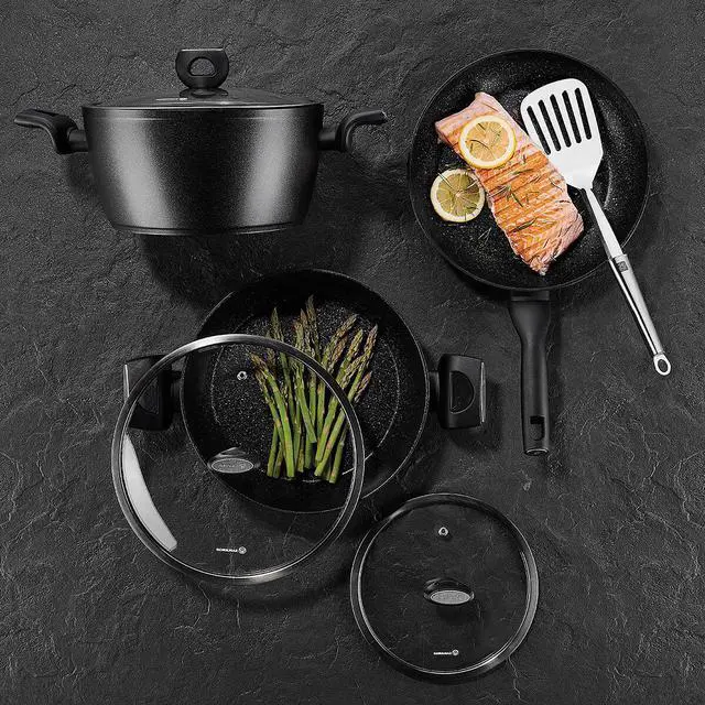Alt view image 5 of 5 - Korkmaz Nora Granit 2 Liter Aluminum Nonstick Frypan in Black