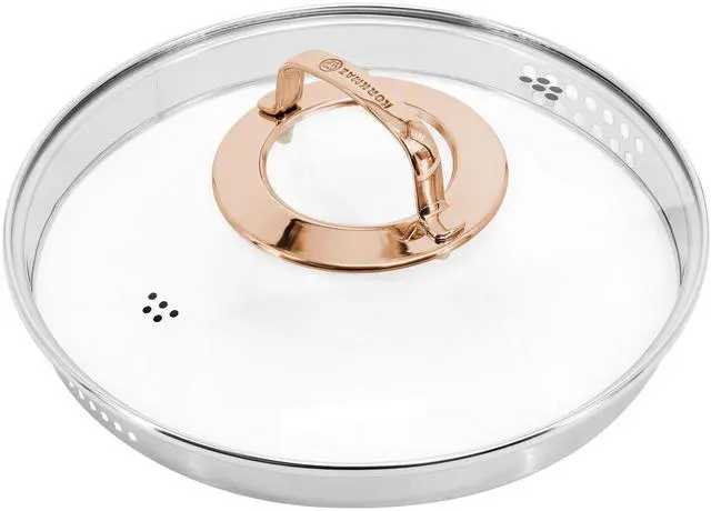 Alt view image 6 of 7 - Korkmaz Galaksi 7 Piece Non Stick Aluminum Cookware Set in Black and Rose Gold