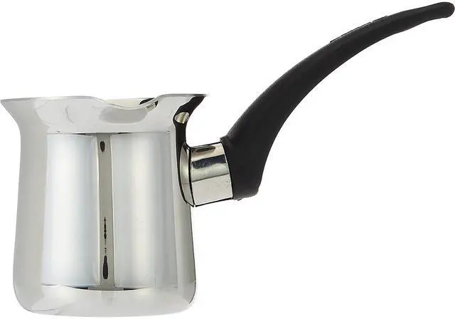 Alt view image 2 of 6 - Korkmaz Orbit 8 Ounce Stainless Steel Turkish Coffee Pot in Silver