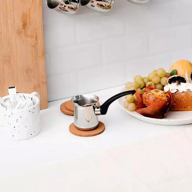 Alt view image 6 of 6 - Korkmaz Orbit 8 Ounce Stainless Steel Turkish Coffee Pot in Silver