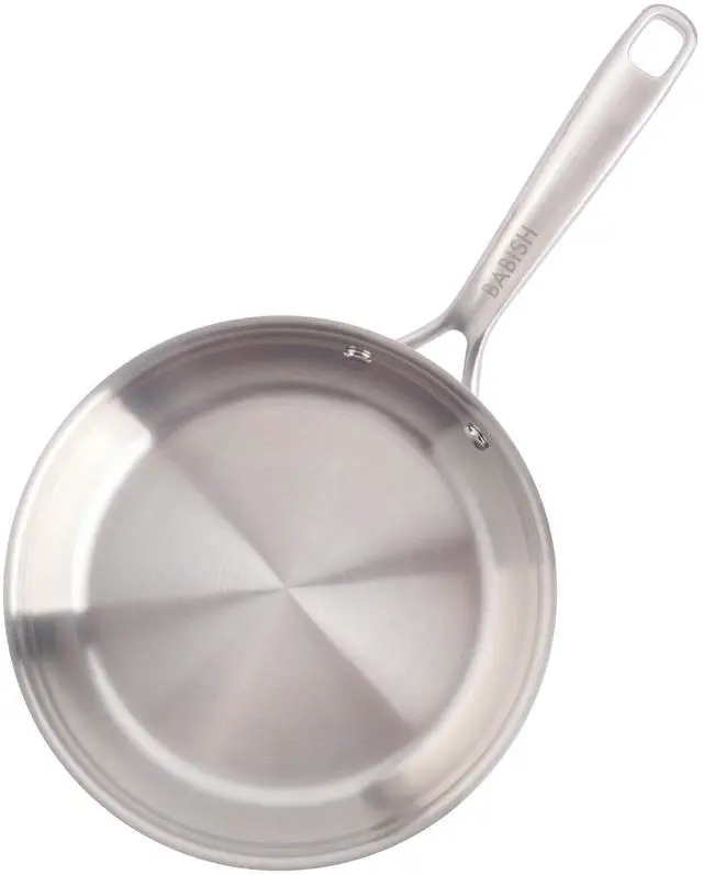 Alt view image 2 of 6 - Babish 8 Inch Stainless Steel Tri-Ply Double Riveted Fry Pan in Silver