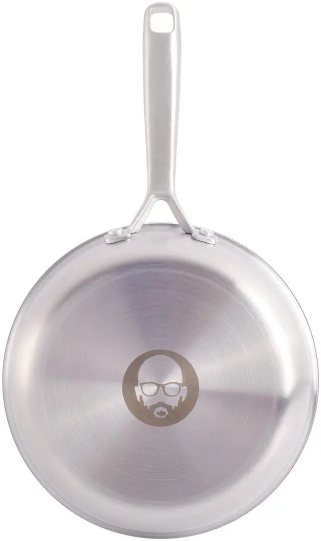 Alt view image 5 of 6 - Babish 8 Inch Stainless Steel Tri-Ply Double Riveted Fry Pan in Silver