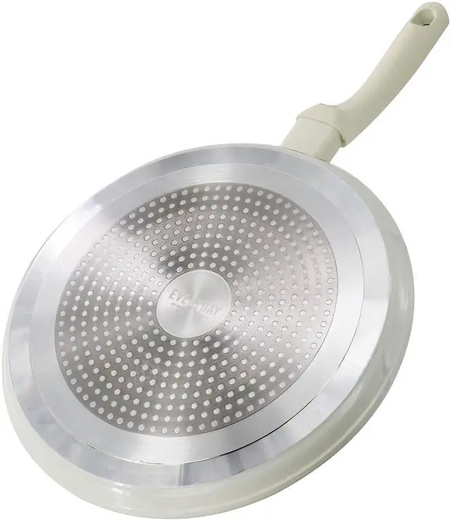 Alt view image 4 of 5 - Martha Stewart Everyday Rexford 11 Inch Ceramic Nonstick Aluminum Pancake Pan in Linen