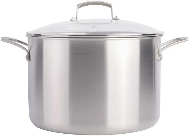 Alt view image 2 of 6 - Babish 12 Quart Tri-Ply Stainless Steel Professional Grade Stock Pot in Silver