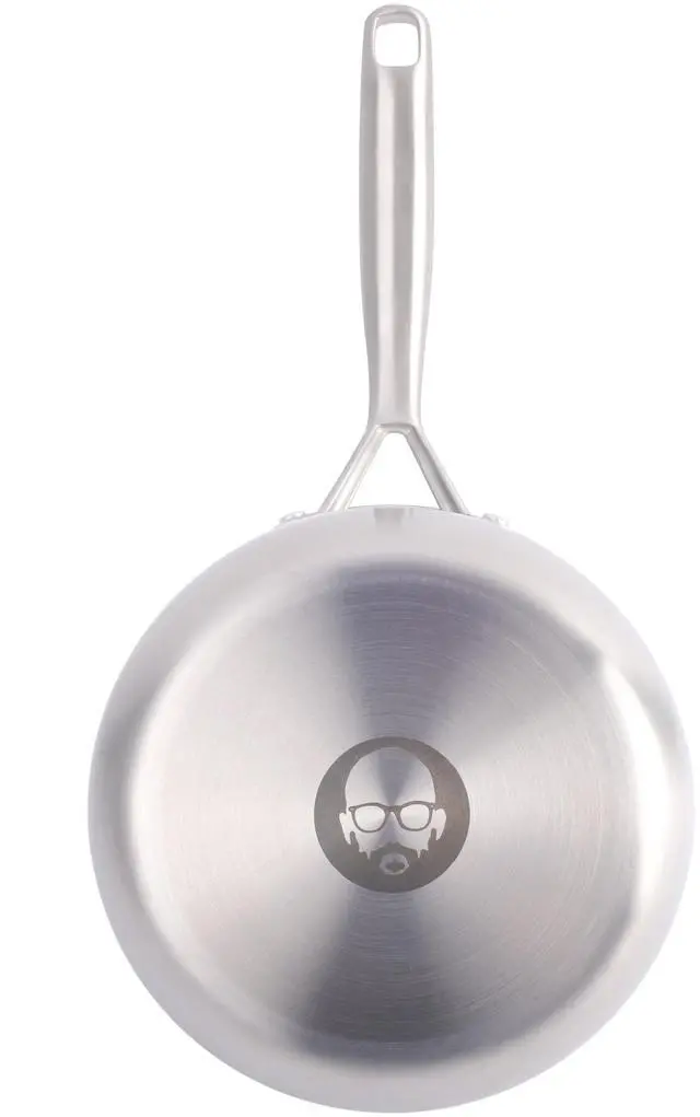 Alt view image 6 of 7 - Babish 3.5 Quart Stainless Steel Tri-Ply Double Riveted Saucepan with Lid in Silver