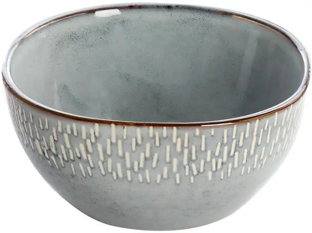 Alt view image 4 of 7 - Meritage 16 Piece Reactive Glaze Stoneware Dinnerware Set in Grey