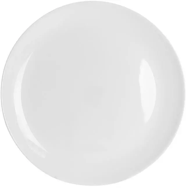 Alt view image 3 of 6 - Gibson Ultra Olstead 8 Piece Break-Resistant Tempered Opal Glass Dinner Plate Set in White