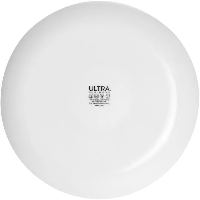 Alt view image 4 of 6 - Gibson Ultra Olstead 8 Piece Break-Resistant Tempered Opal Glass Dinner Plate Set in White