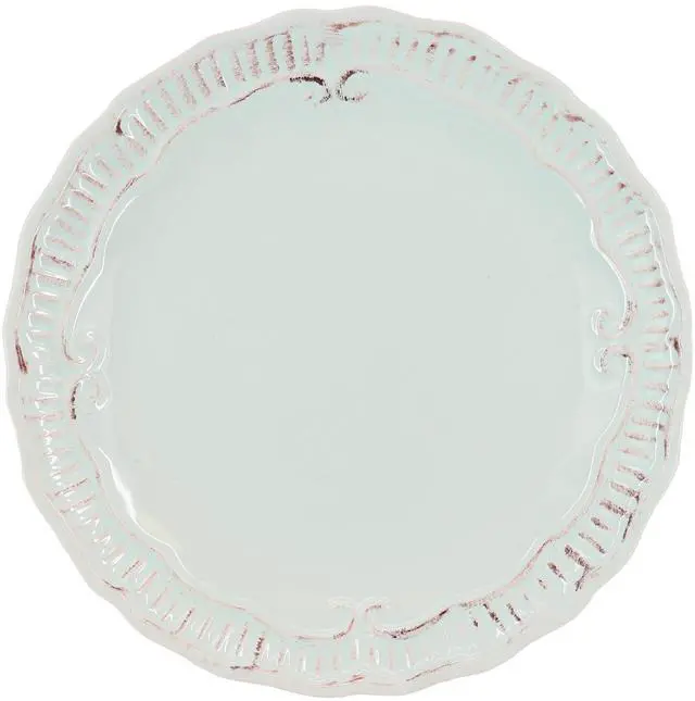 Alt view image 2 of 5 - Modern Southern Home Capri 6 Piece 11 Inch Stoneware Embossed Dinner Plate Set in Egg Blue