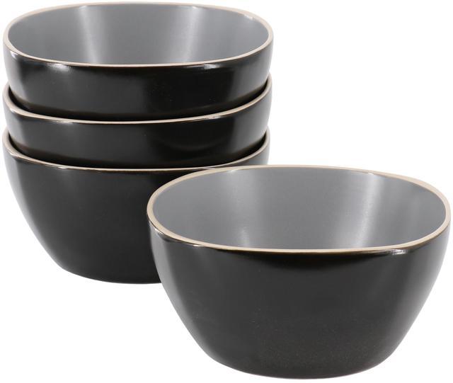 Alt view image 6 of 7 - Hometrends Soho Lounge 4 Piece 6 Inch Stoneware Bowl Set in Grey
