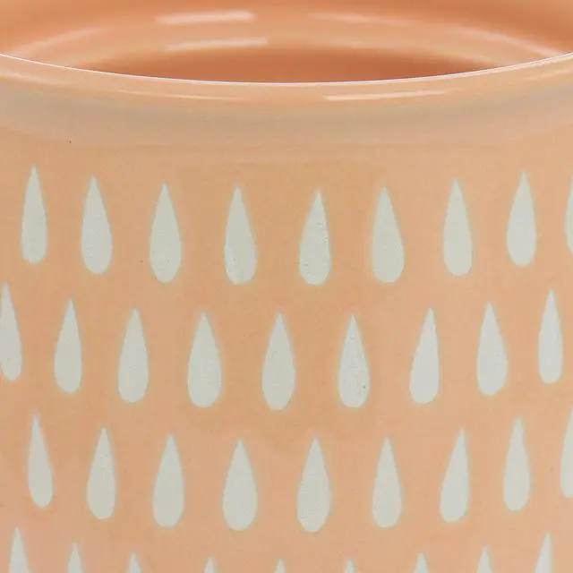 Alt view image 4 of 6 - Mr. Coffee Coupleton Teardrop 4 Piece 15 Ounce Stoneware and Stainless Steel Travel Mug Set with Lid in Peach