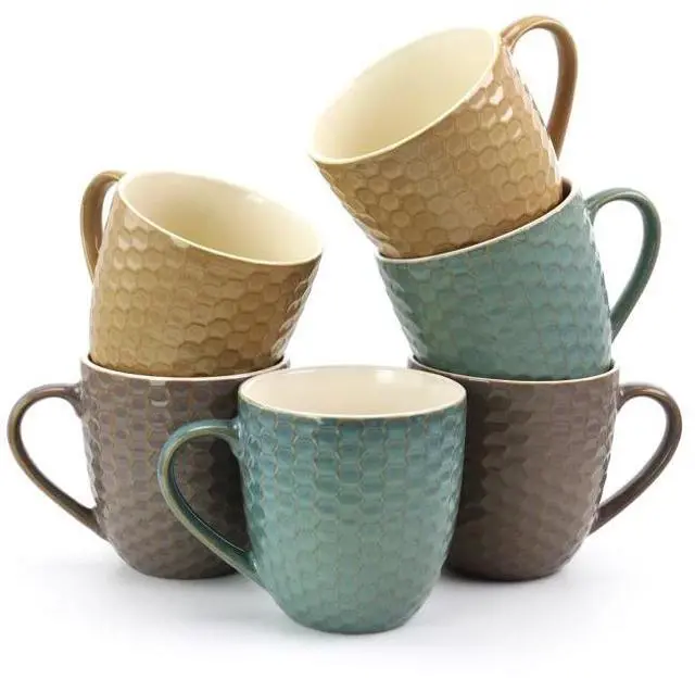 Main image of Elama Honeysuckle 6-Piece 15 oz. Mug Set, Assorted Colors