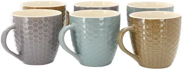 Alt view image 3 of 7 - Elama Honeysuckle 6-Piece 15 oz. Mug Set, Assorted Colors