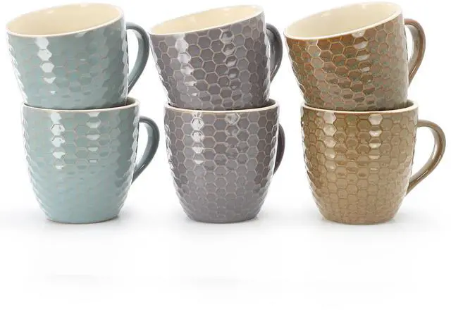 Alt view image 2 of 7 - Elama Honeysuckle 6-Piece 15 oz. Mug Set, Assorted Colors