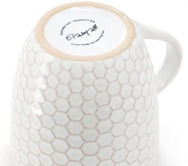 Alt view image 4 of 6 - Elama Honeycomb 6 Piece 15 Ounce Mug Set in White