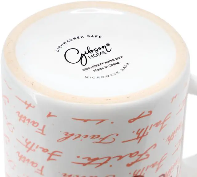 Alt view image 4 of 5 - Gibson Home Inspirational Words Faith 4 Piece 16 Ounce Stoneware Mug Set in Red