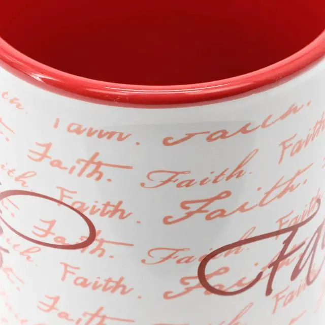 Alt view image 3 of 5 - Gibson Home Inspirational Words Faith 4 Piece 16 Ounce Stoneware Mug Set in Red