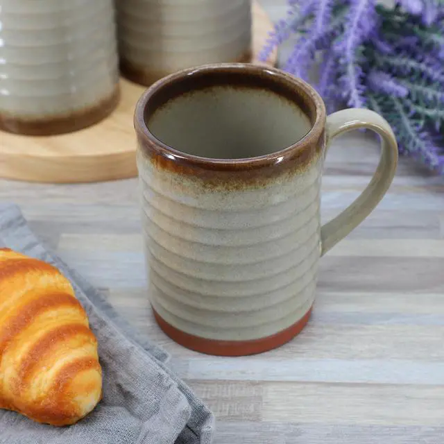 Alt view image 5 of 5 - Gibson Home Terra Bella 4 Piece 18.5 Ounce Terracotta Mug Set in Smoke