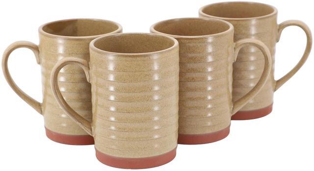 Main image of Gibson Home Terra Bella 4 Piece 18.5 Ounce Terracotta Mug Set in Sandstone