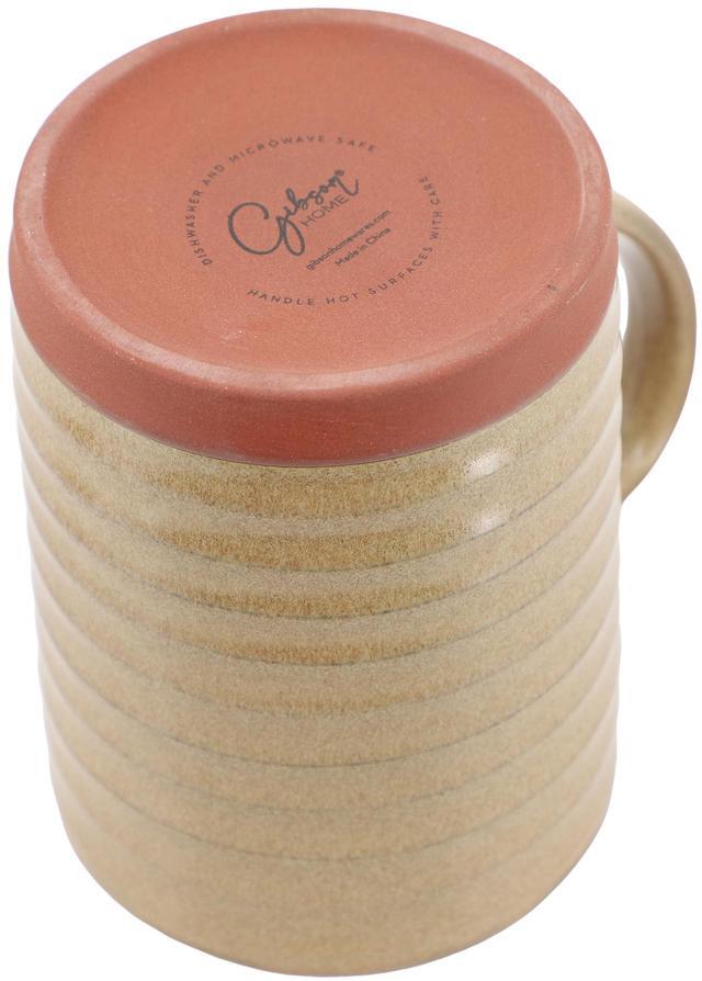 Alt view image 4 of 5 - Gibson Home Terra Bella 4 Piece 18.5 Ounce Terracotta Mug Set in Sandstone