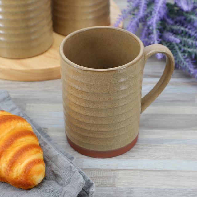 Alt view image 5 of 5 - Gibson Home Terra Bella 4 Piece 18.5 Ounce Terracotta Mug Set in Sandstone