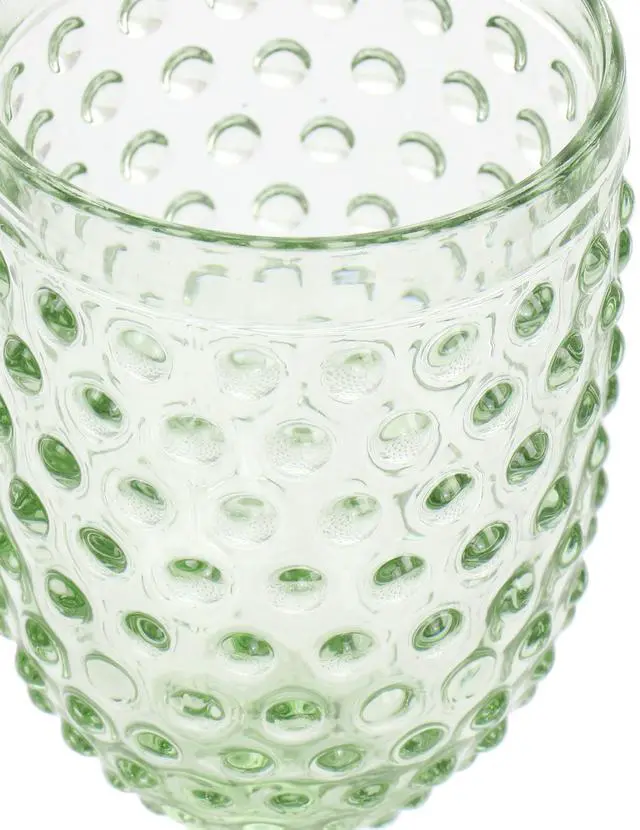 Alt view image 3 of 6 - Martha Stewart 6 Piece 14.2 Ounce Clear Glass Hobnail Goblet Drinkware Set in Green