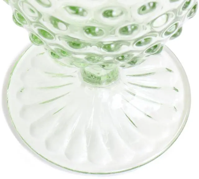 Alt view image 4 of 6 - Martha Stewart 6 Piece 14.2 Ounce Clear Glass Hobnail Goblet Drinkware Set in Green