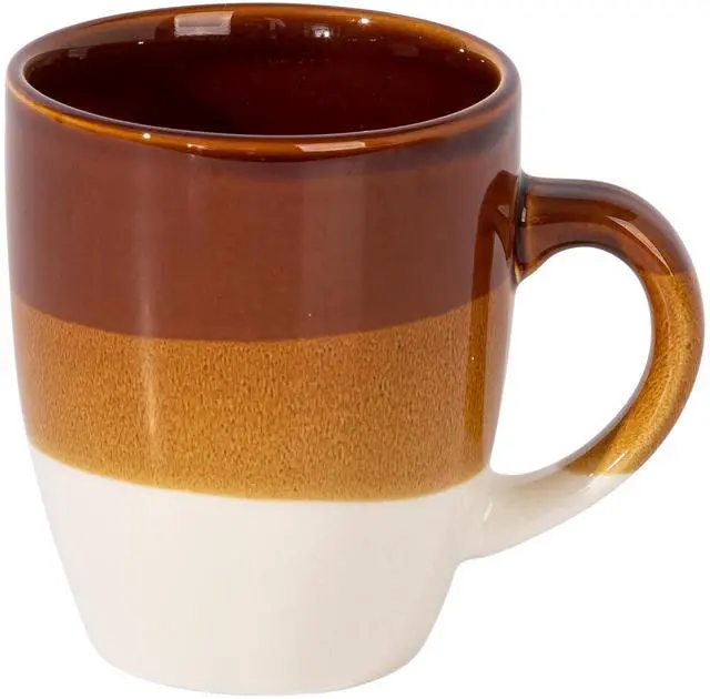 Alt view image 3 of 5 - Gibson Home Yellowstone 6 Piece 12 Ounce Stoneware Mug Set in Brown and White