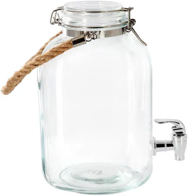 Alt view image 2 of 5 - Gibson Home Ferris 1.3 Gallon Glass Beverage Dispenser with Rope Handle