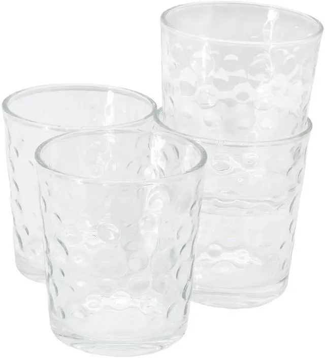 Main image of Gibson Home 4 Piece 13.5 Ounce Bubble Double Old-Fashioned Glassware Set